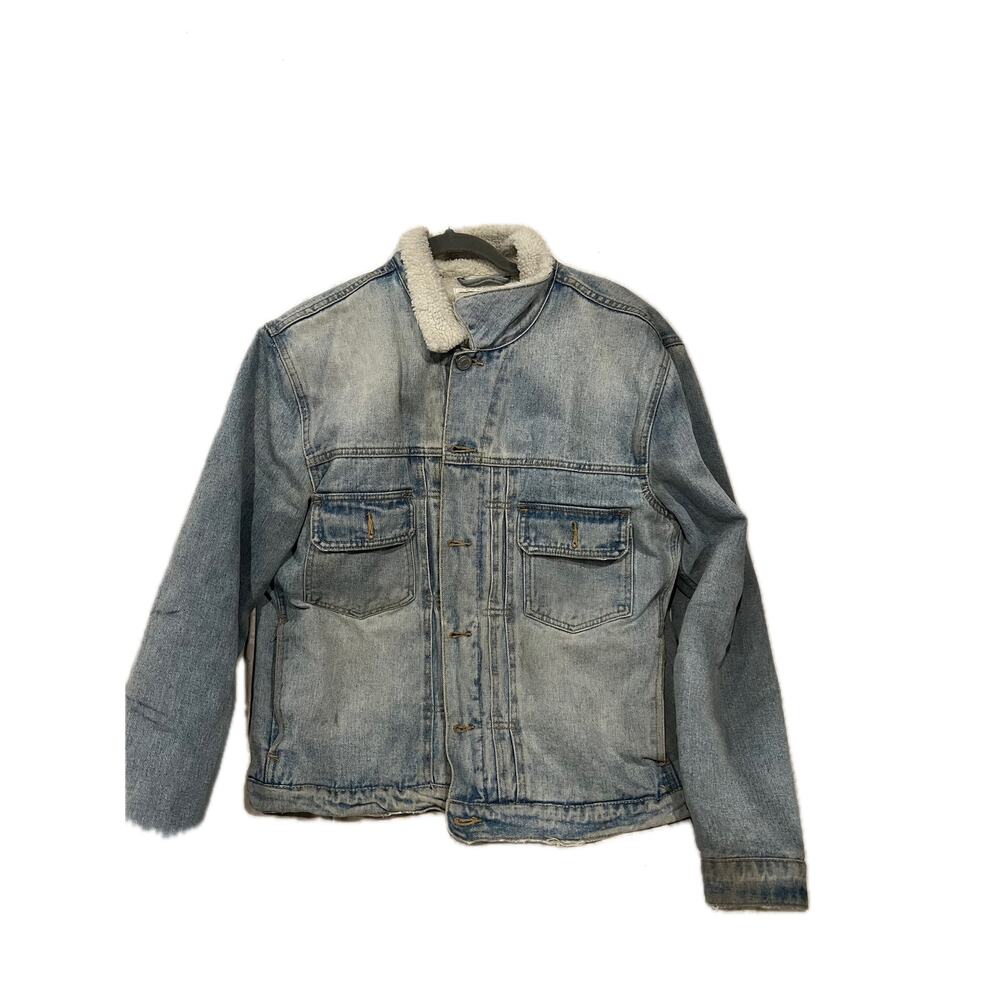 Pacsun Denim Sherpa Lined Jean Jacket Mens L